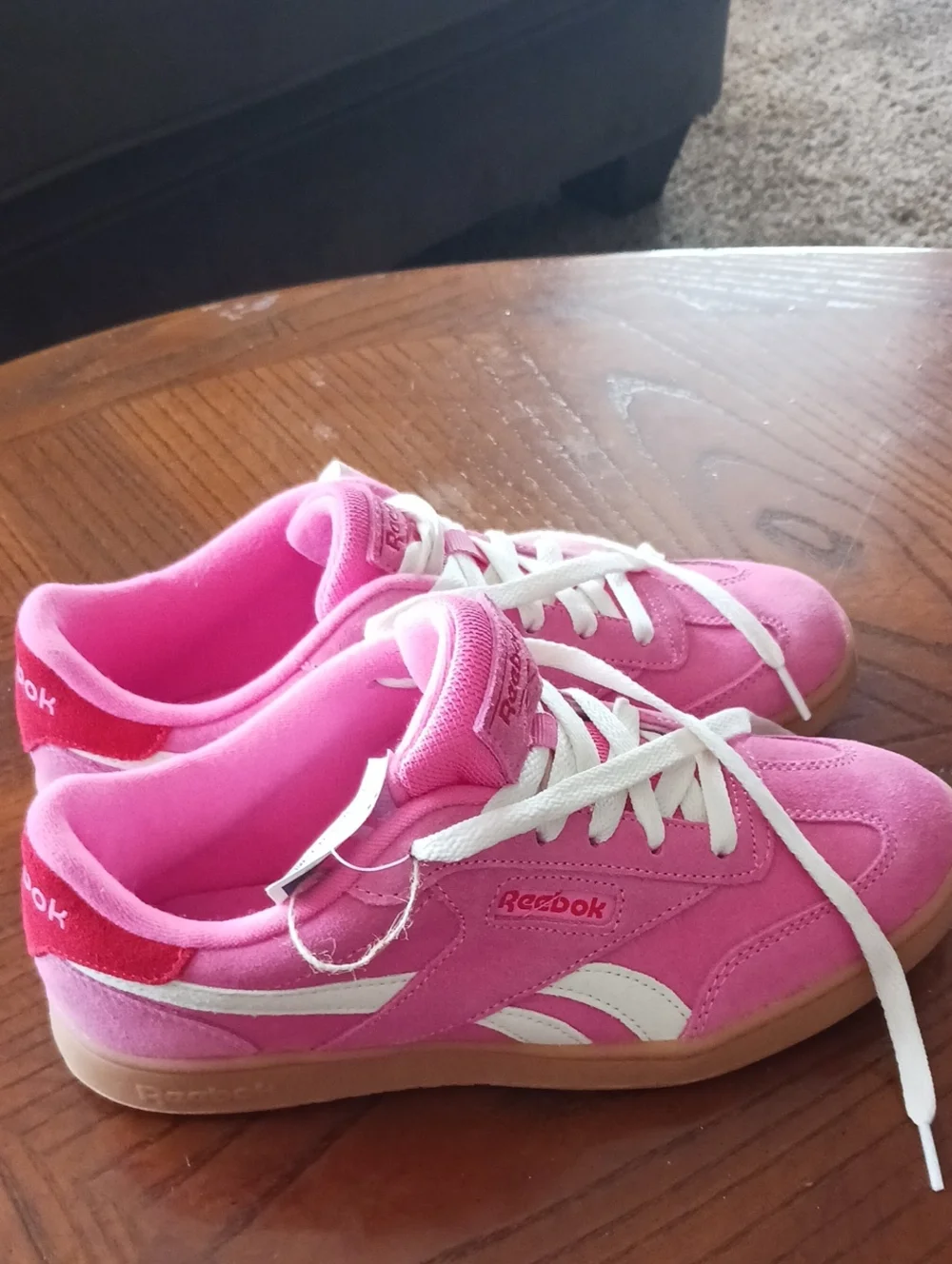 Reebok Women's Bright Pink Lace-Up Athletic Sneakers